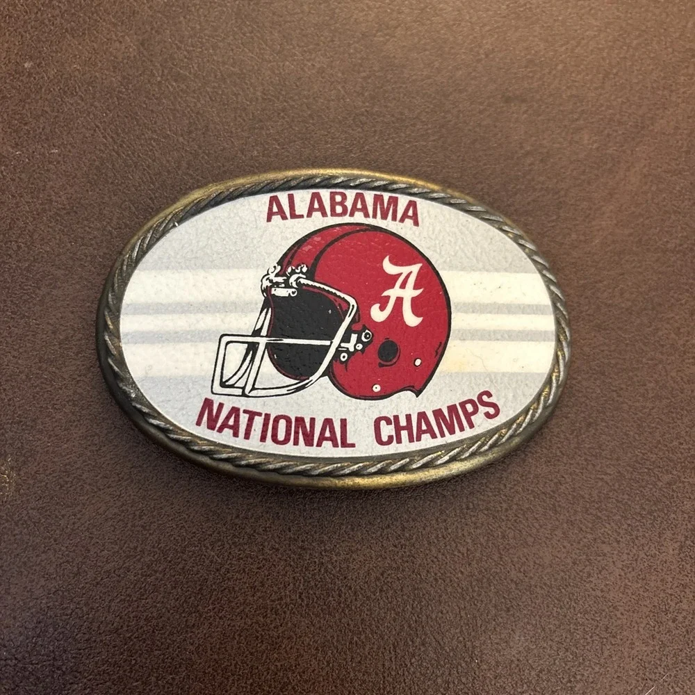 Midwest Enameling 1978 Alabama National Champs Sports Belt Buckle Metal Original